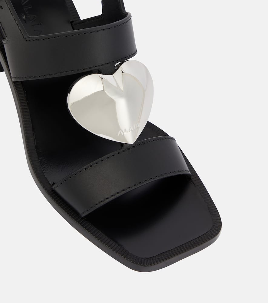 Alaia Le C√Ö¬ìur leather sandals