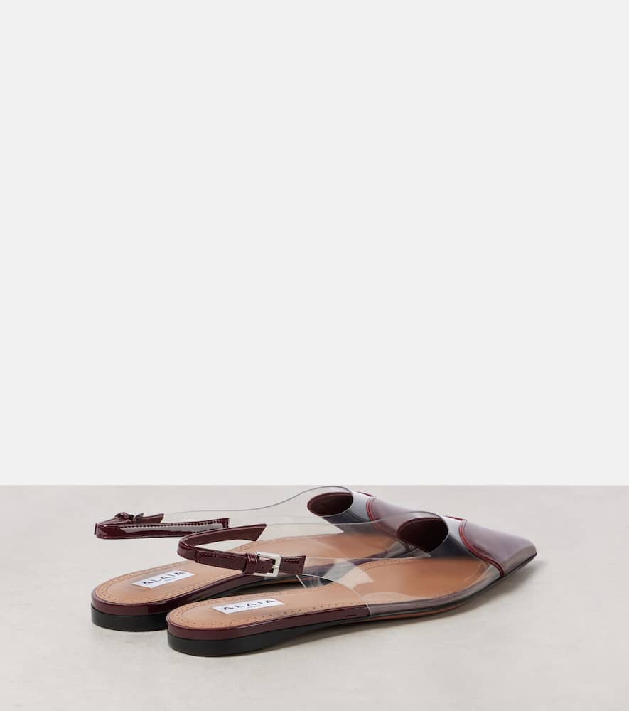 Alaia Le C√Ö¬ìur patent leather and PU slingback flats