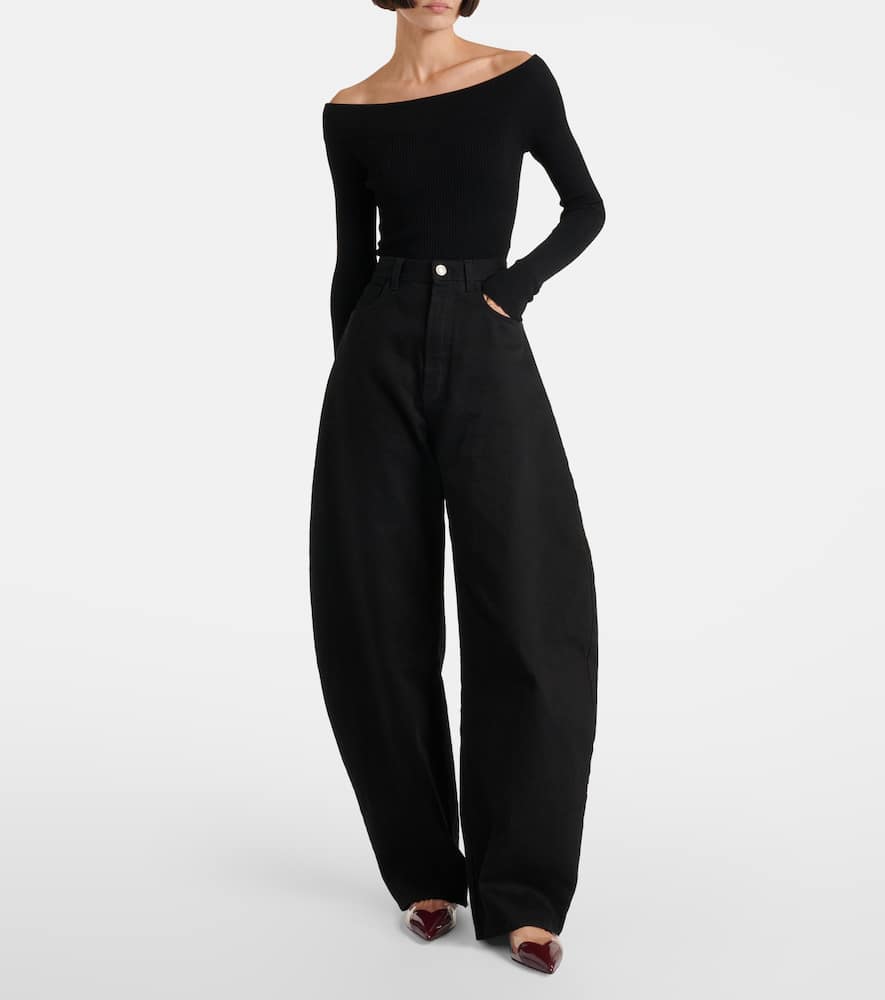 Alaia Le C√Ö¬ìur patent leather and PU slingback flats