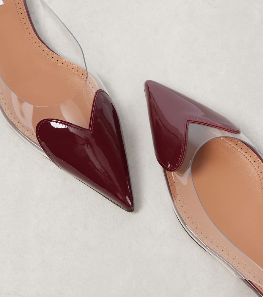 Alaia Le C√Ö¬ìur patent leather and PU slingback flats