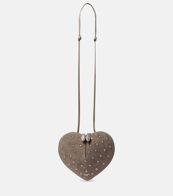 Alaia Le C√Ö¬ìur studded suede shoulder bag. Shop Alaia Shoulder Bags for women now.