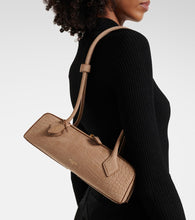 Alaia Le Teckel Small croc-effect shoulder bag