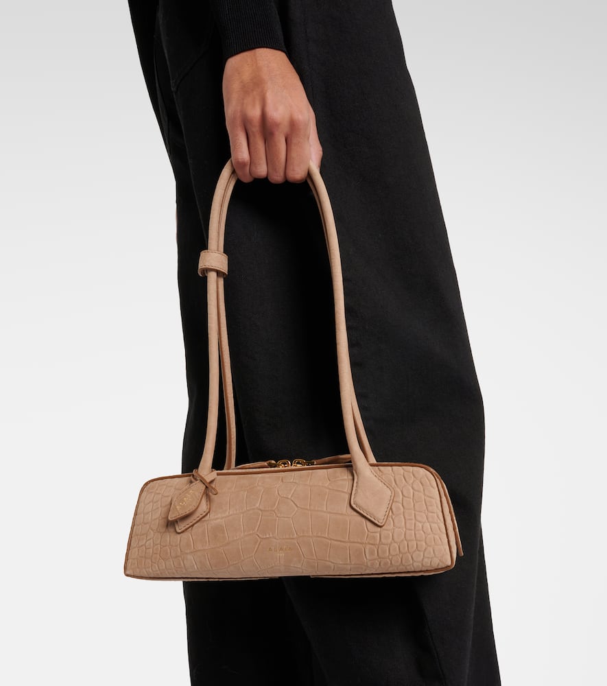 Alaia Le Teckel Small croc-effect shoulder bag