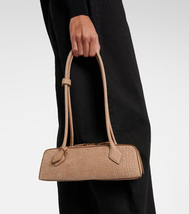 Alaia Le Teckel Small croc-effect shoulder bag