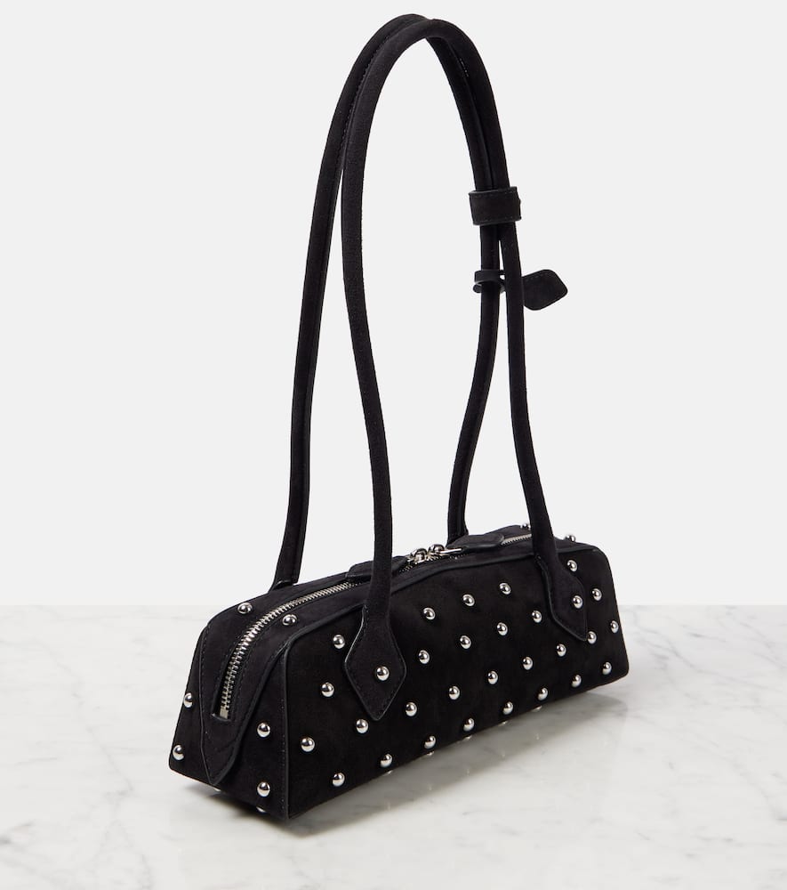 Alaia Le Teckel Small studded suede shoulder bag