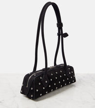 Alaia Le Teckel Small studded suede shoulder bag