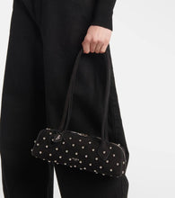 Alaia Le Teckel Small studded suede shoulder bag