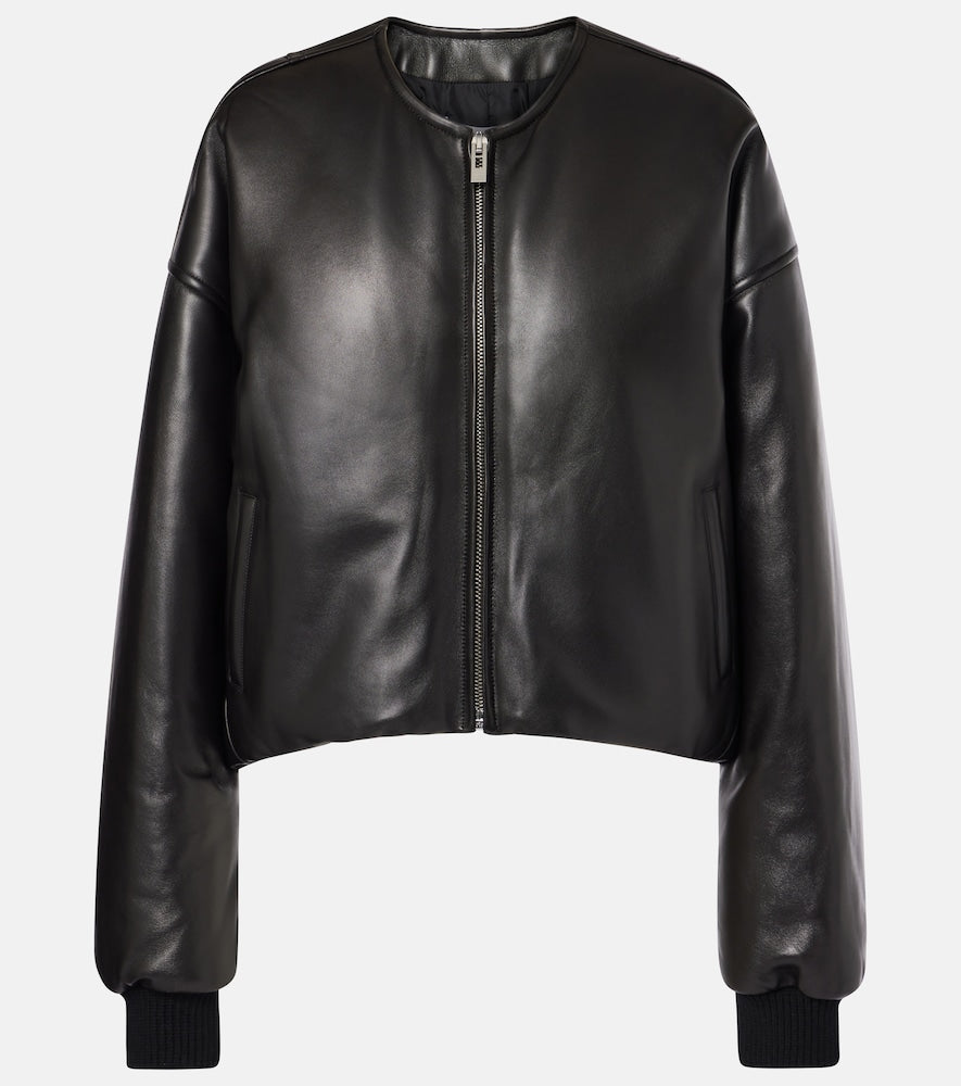Alaia Leather bomber jacket - Alaia 皮革飞行员夹克