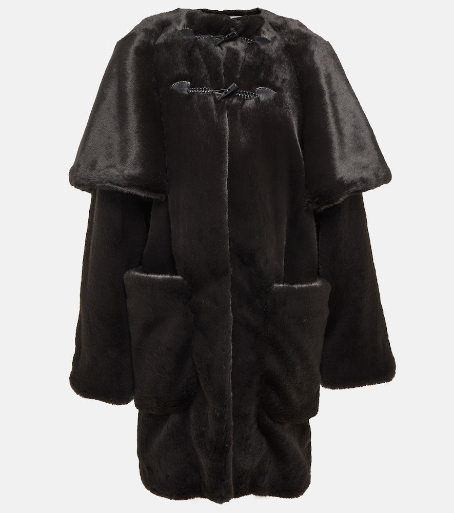 Alaia Leather-trimmed coat - Alaia 皮革饰边外套