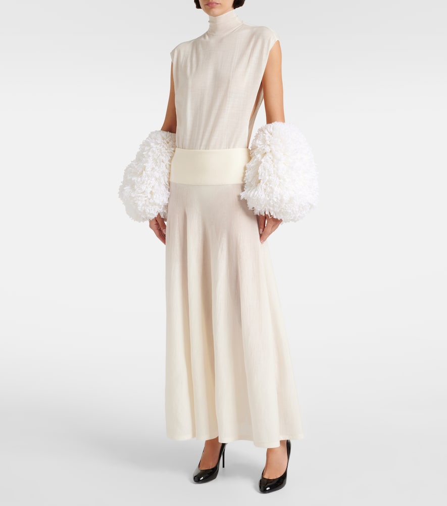 Alaia Low-rise virgin wool maxi skirt