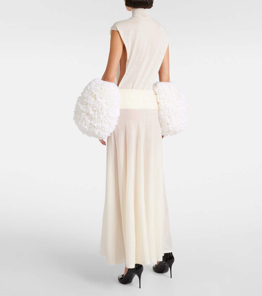 Alaia Low-rise virgin wool maxi skirt