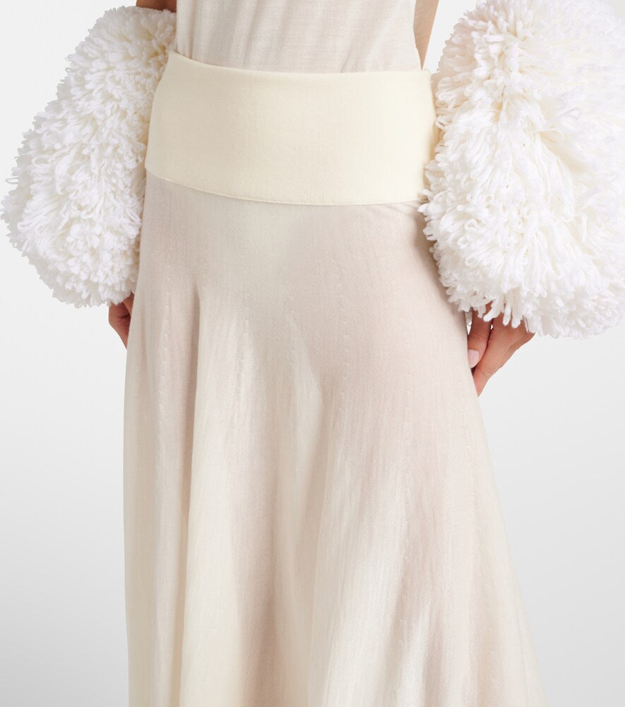 Alaia Low-rise virgin wool maxi skirt