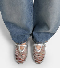 Alaia Metallic fishnet Mary Jane flats