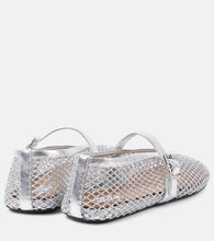 Alaia Metallic fishnet Mary Jane flats