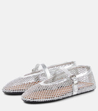 Alaia Metallic fishnet Mary Jane flats