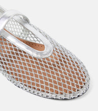 Alaia Metallic fishnet Mary Jane flats