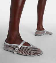 Alaia Metallic fishnet Mary Jane flats