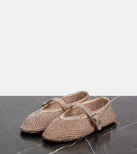 Alaia Metallic mesh ballet flats