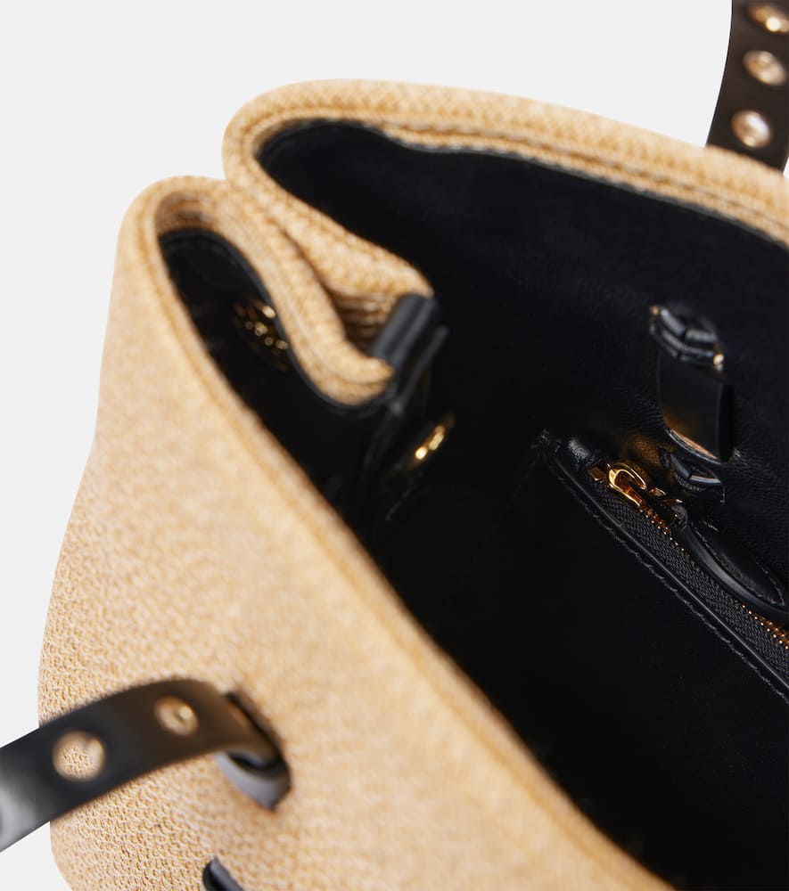 Alaia Mina 25 Medium paper straw tote bag