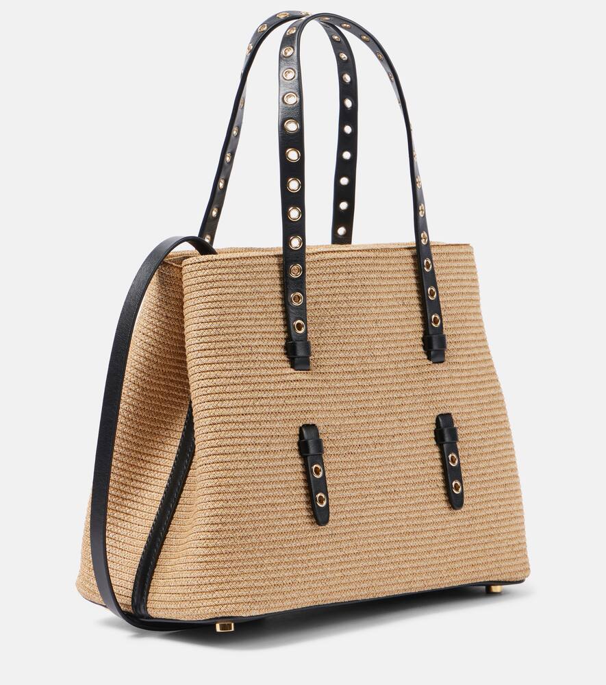 Alaia Mina 25 Medium paper straw tote bag