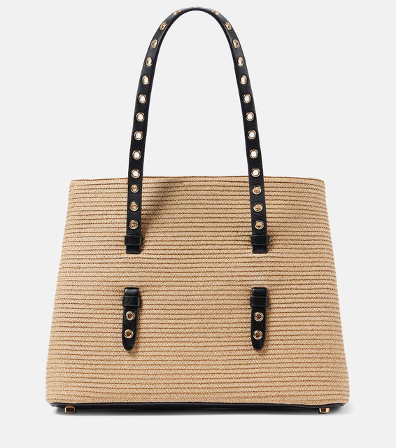 Alaia Mina 25 Medium paper straw tote bag. Shop Alaia Top-Handle Bags for women now.