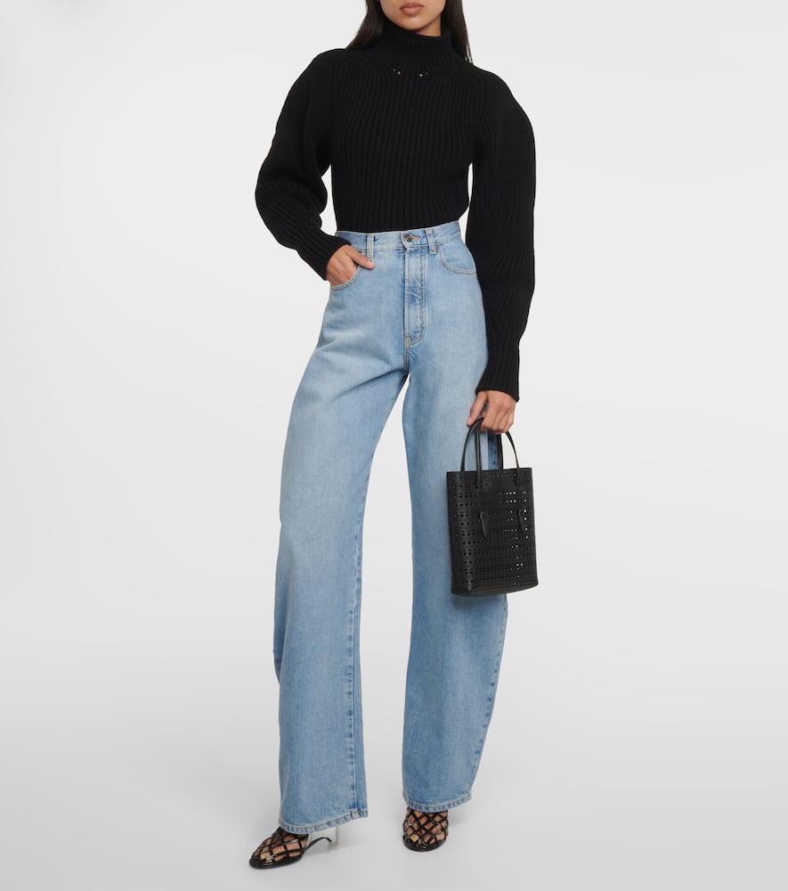 Alaia Mina Ns Vienne Wave leather tote bag