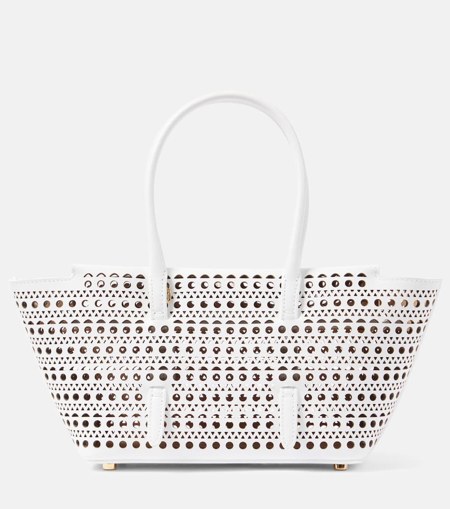 Alaia New Mina 20 leather shoulder bag. Shop Alaia Top-Handle Bags for women now.