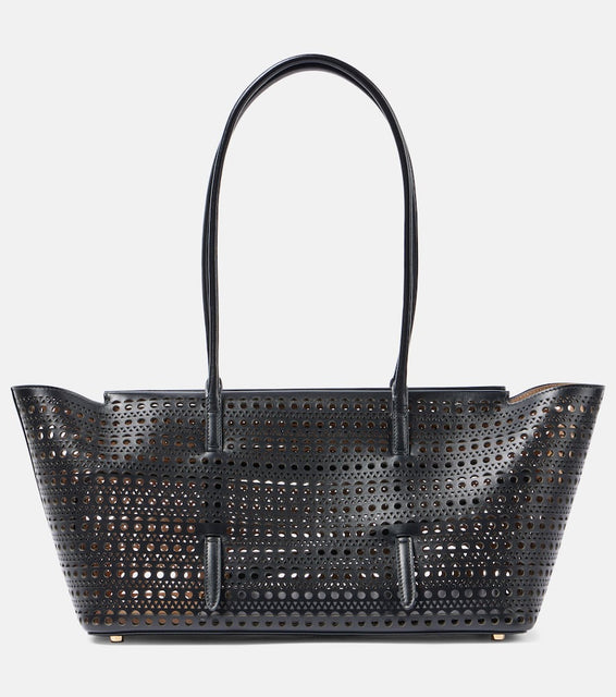 Alaia New Mina 32 leather shoulder bag. Shop Alaia Shoulder Bags for women now.