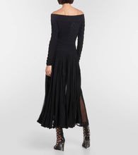 Alaia Off-shoulder jersey midi dress
