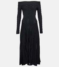Alaia Off-shoulder jersey midi dress