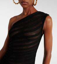 Alaia Open-knit ruched minidress