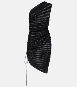 Alaia Open-knit ruched minidress