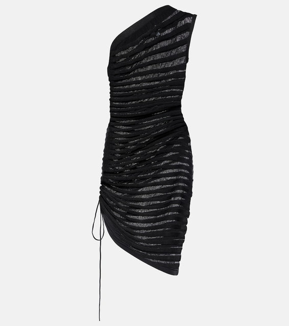 Alaia Open-knit ruched minidress