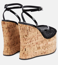 Alaia Patent leather and mesh wedge sandals