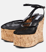 Alaia Patent leather and mesh wedge sandals
