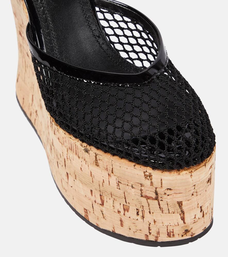 Alaia Patent leather and mesh wedge sandals