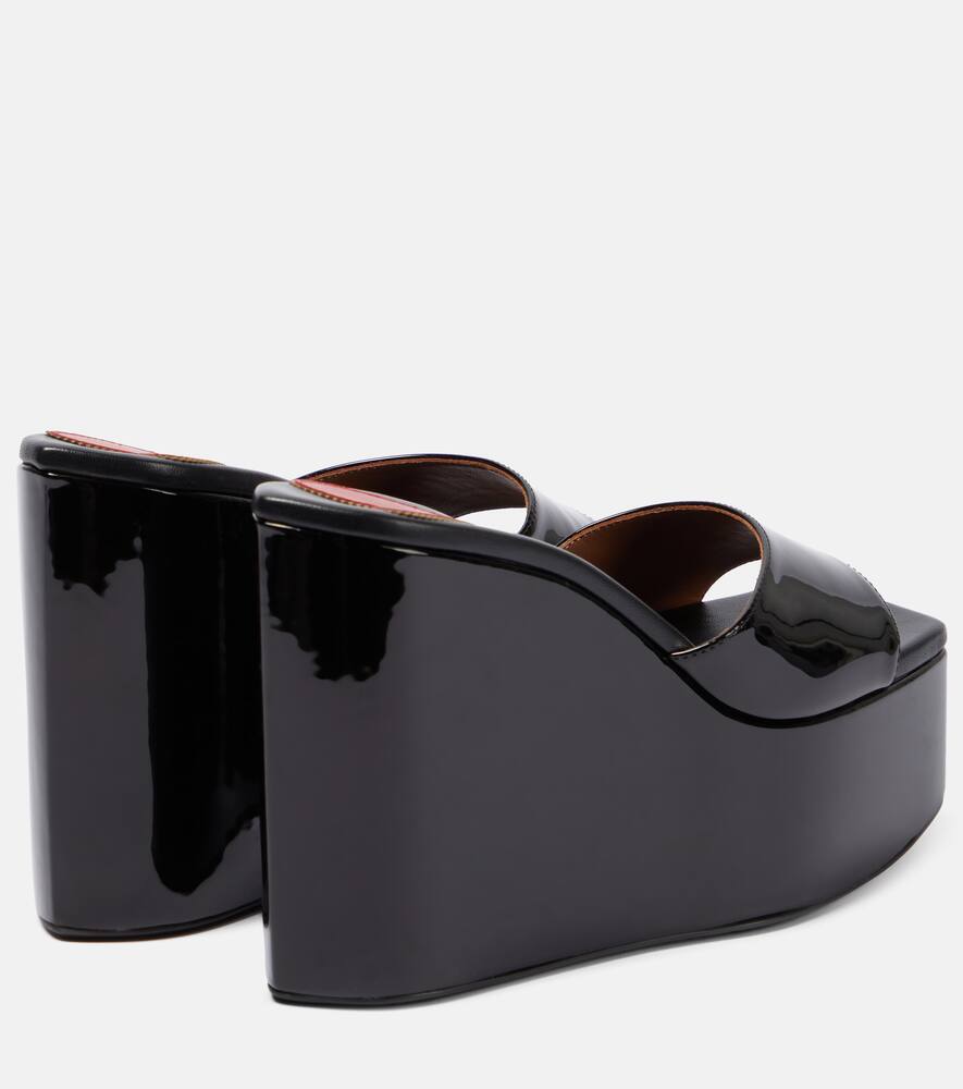 Alaia Patent leather platform wedge mules