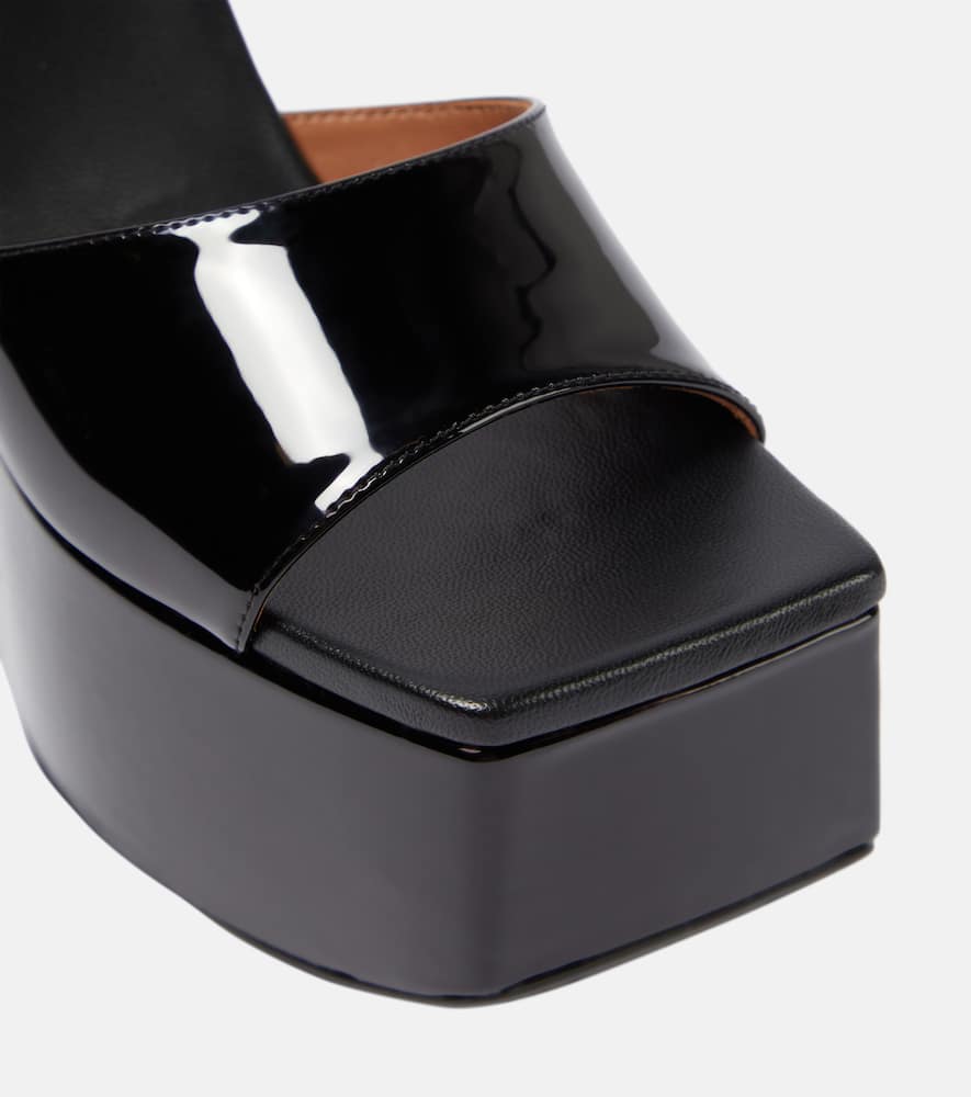 Alaia Patent leather platform wedge mules