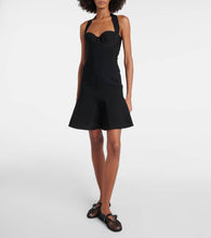 Alaia Ribbed-knit halterneck minidress