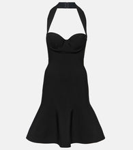 Alaia Ribbed-knit halterneck minidress