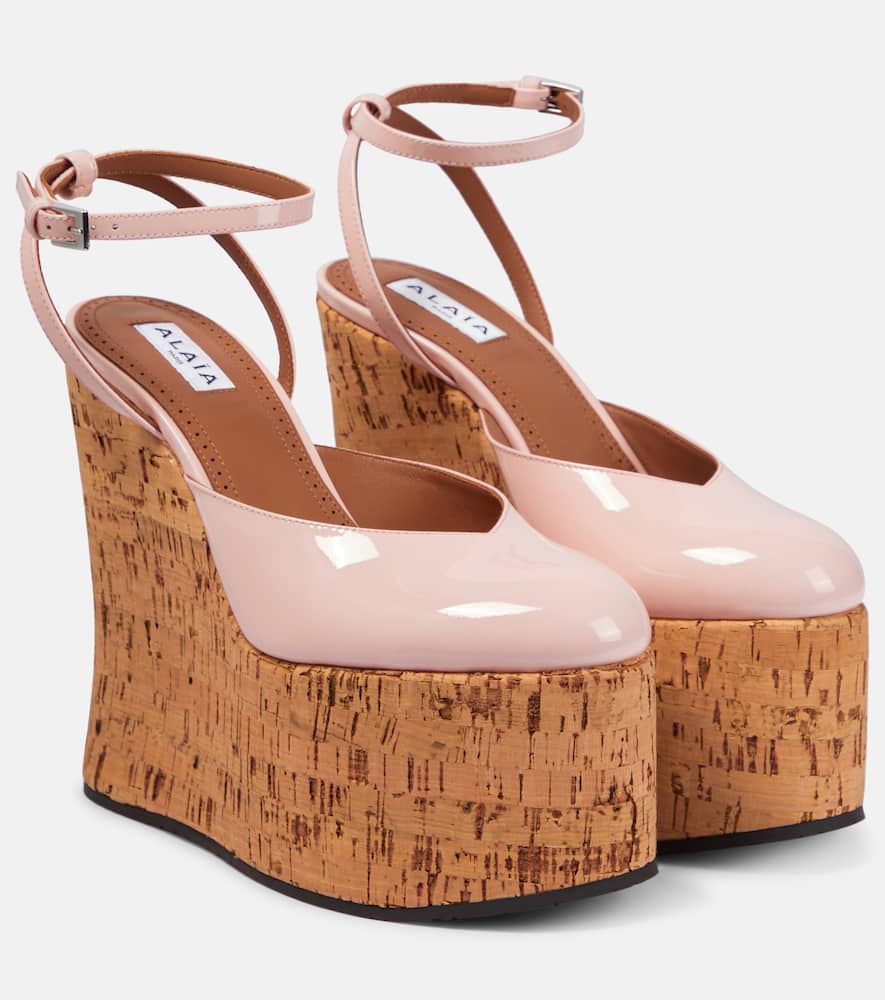 Alaia Riviera patent leather wedges