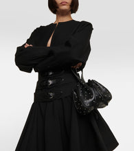 Alaia Rose Marie Mini embellished leather clutch