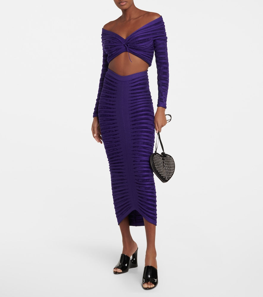 Alaia Ruched maxi skirt