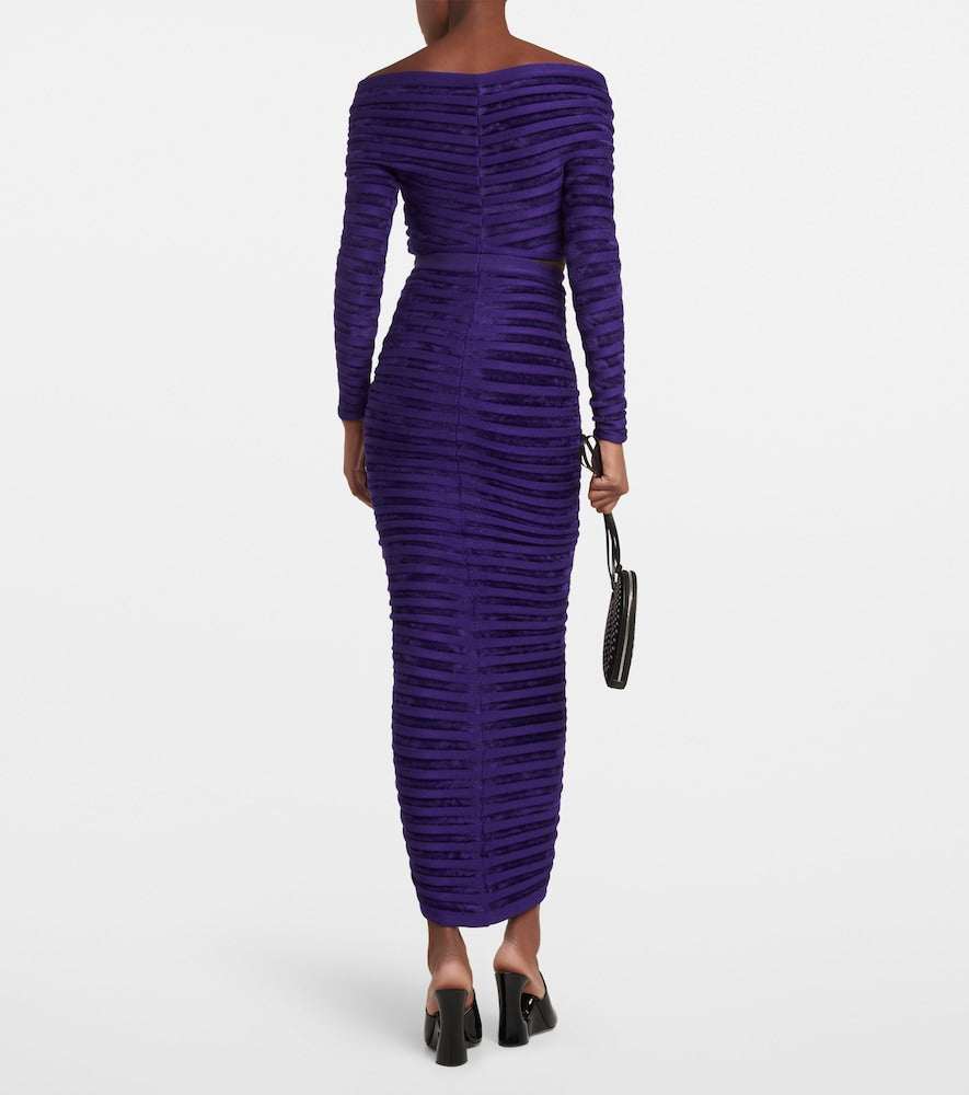Alaia Ruched maxi skirt