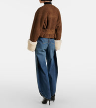 Alaia Shearling-trimmed suede jacket