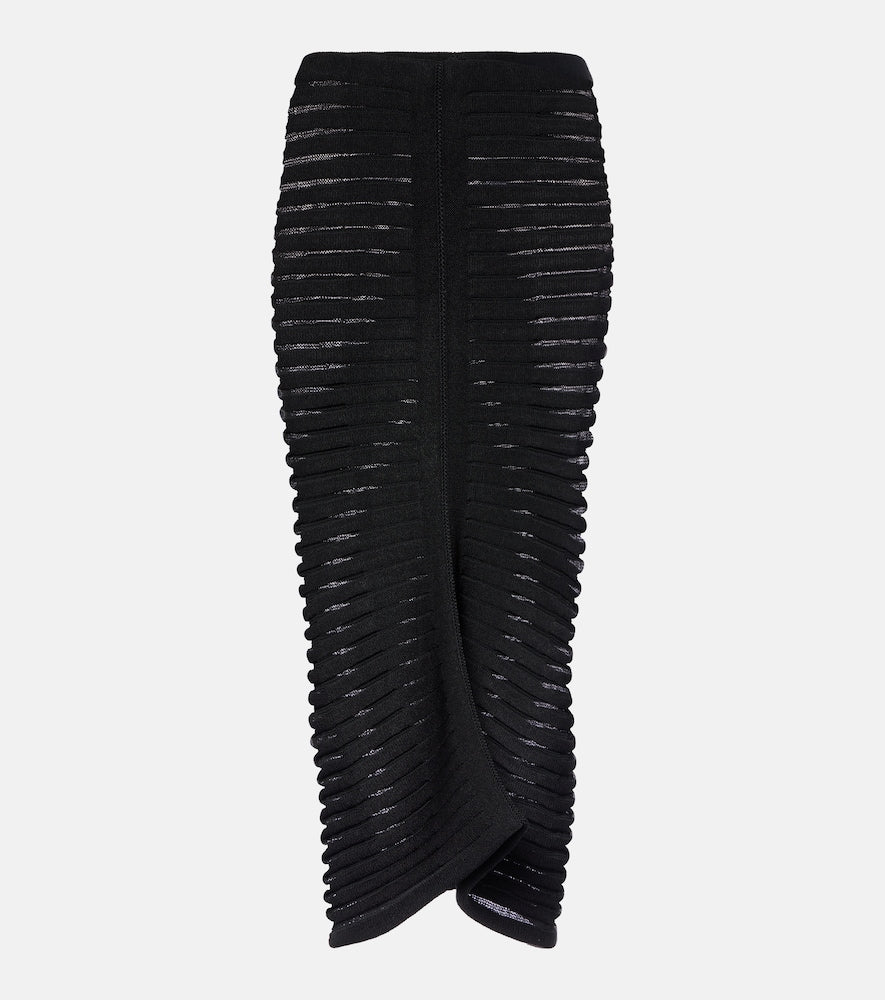 Alaia Skeleton knitted midi skirt - Alaia Skeleton针织中长裙