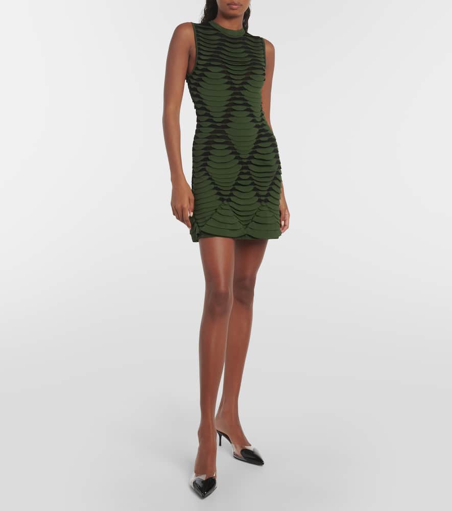 Alaia Snake-effect knit minidress