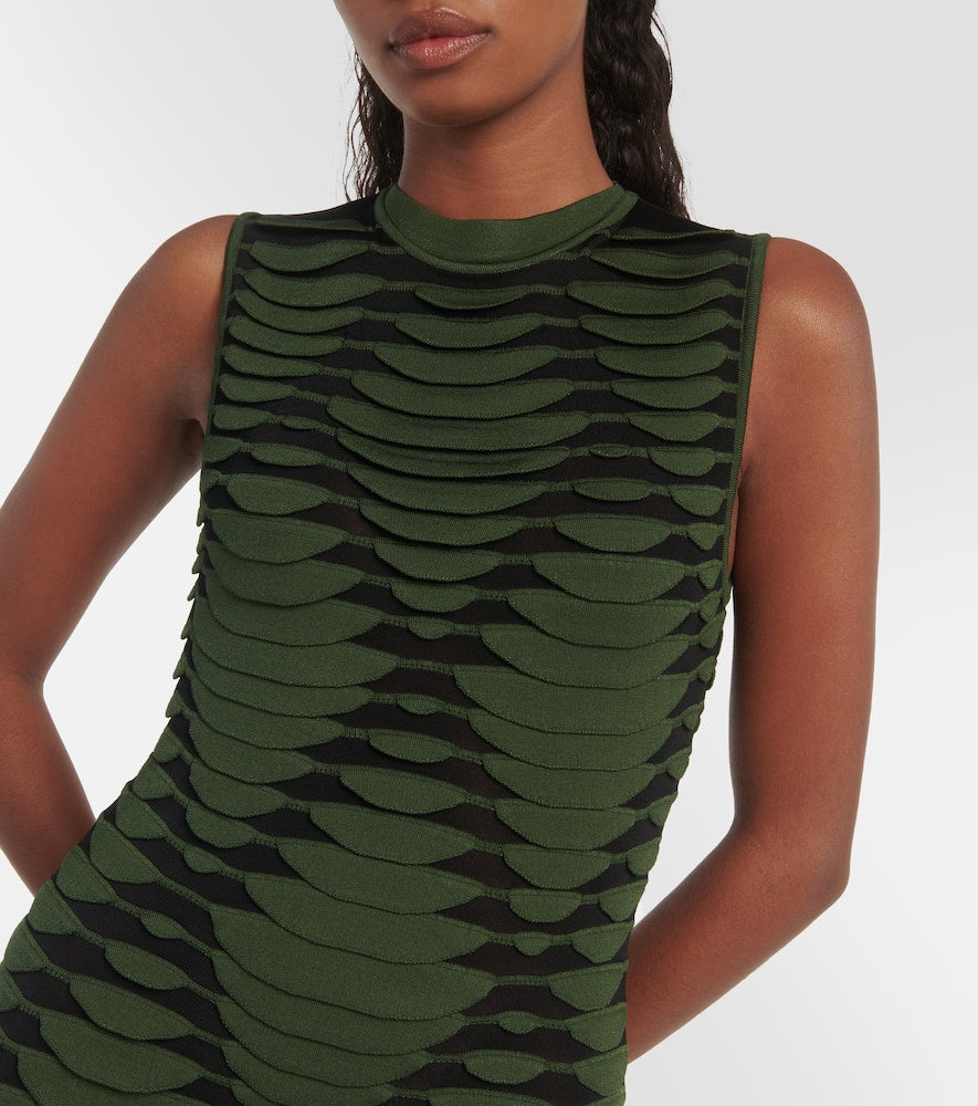 Alaia Snake-effect knit minidress