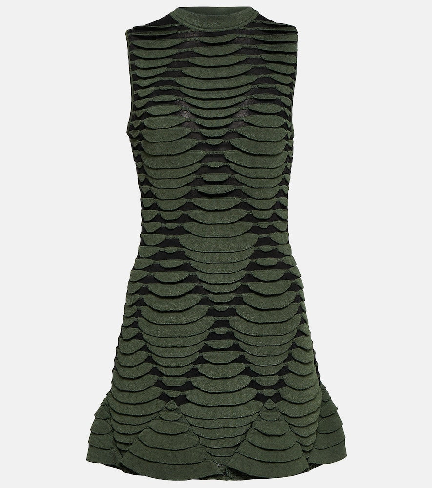 Alaia Snake-effect knit minidress