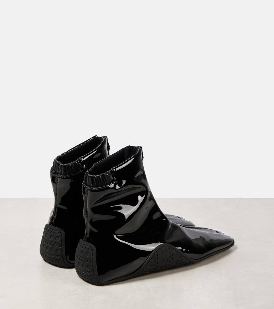 Alaia Sneaker faux patent leather ankle boots